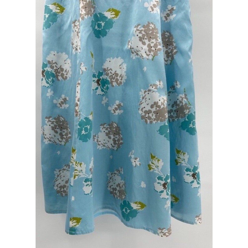 PENDLETON Silk Blend Blue  Sleeveless Floral Midi Dress Women's Size 12 Large